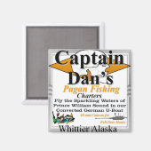 CAPT Captain Dan's Pagan Fishing Charters Whittier Magneet (Voorkant / Achterkant)