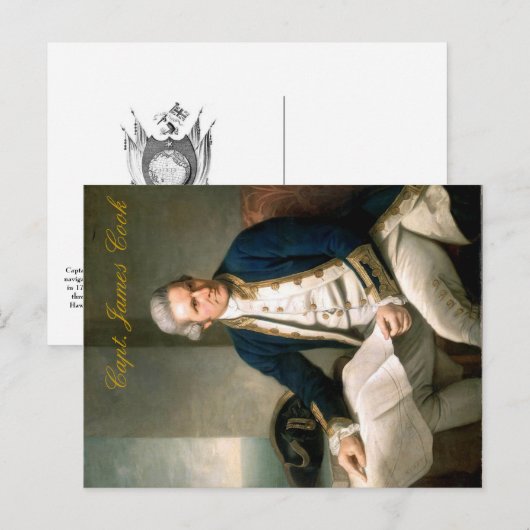 Capt. James Cook Briefkaart, ontdekker van Hawaii Briefkaart (Voorkant / Achterkant)