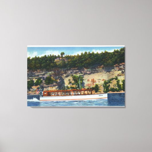 Capt. Palmers Lake Ride Stroller IV Boat Scene Canvas Afdruk (Voorkant)