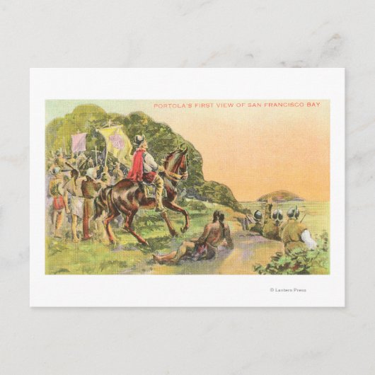 Capt. Portola's eerste Uitzicht Briefkaart (Voorkant)