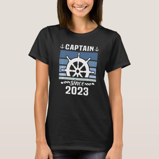 Captain 2023 Boat Driving Licence Motorboat Sailin T-shirt (Voorkant)