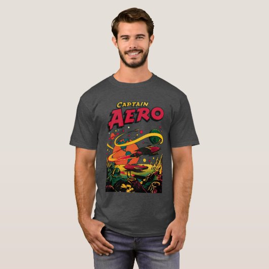 CAPTAIN AERO Cool  Pulp Magazine T-Shirt (Voorkant volledig)
