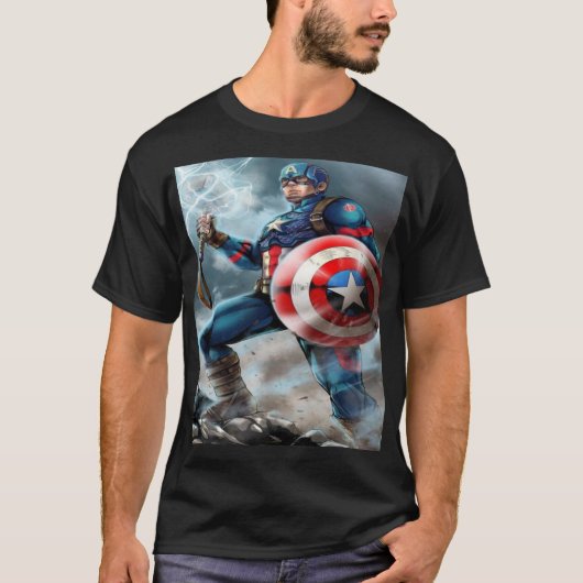 Captain America – Lightning Shield of Freedom T-shirt (Voorkant)