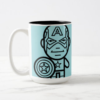 Captain America Stylied Line Art Tweekleurige Koffiemok