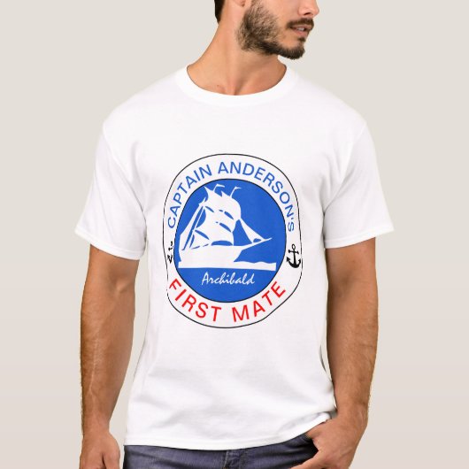 Captain Anderson's First Mate grappig aanpasbaar T-shirt (Voorkant)