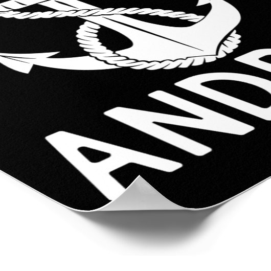 Captain Andrew Boating Boat Yacht Ship Anchor  Poster (Hoek)