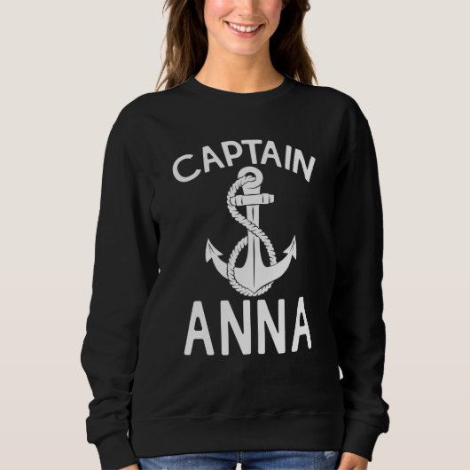 Captain Anna Anchor Yacht Boating Boat Ship Trui (Voorkant)
