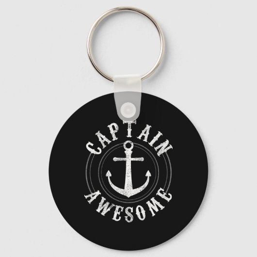 Captain Awesome - Boating Sailing Anchor Nautical  Sleutelhanger (Voorkant)