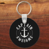 Captain Awesome - Boating Sailing Anchor Nautical  Sleutelhanger (Voorkant)