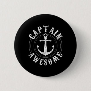 Captain Awesome - Varend Zeilen Anker Zeevaart  Ronde Button 5,7 Cm