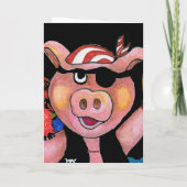 Captain Bacon, Pirate Pig & His Parrot - I love yo Kaart (Achterkant)