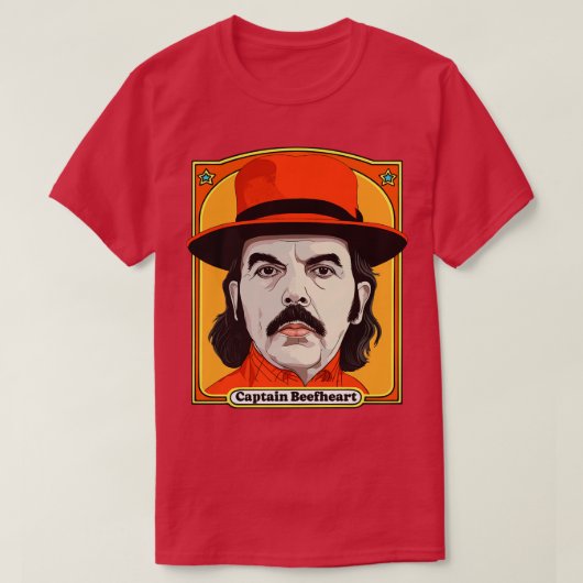 Captain Beefheart Retro originele Fan illustratie T-shirt (Design voorkant)
