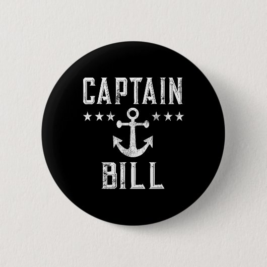 Captain Bill Booteigenaar Art Boating Thema Ronde Button 5,7 Cm (Voorkant)
