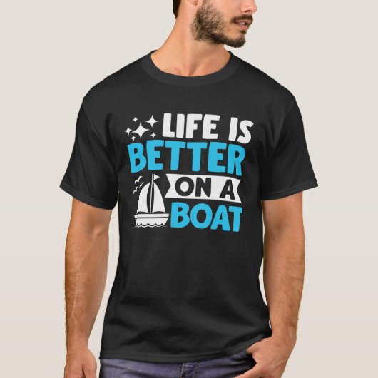Captain Boater Boating Pontoon  on a Boat T-shirt (Voorkant)