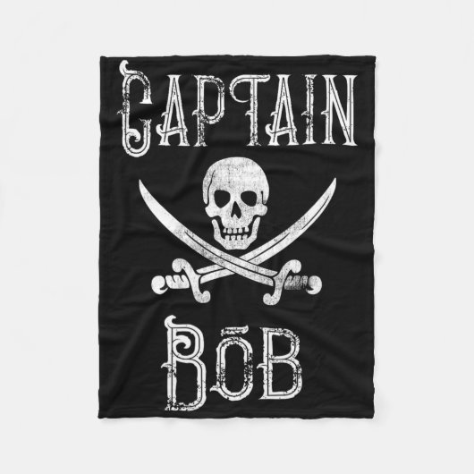 Captain Bob - Vintage Personalized Pirate Boating  Fleece Deken (Voorkant)