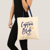 Captain Bruid Blauw Nautilus Bruidsfeest Tote Bag (Voorkant (product))