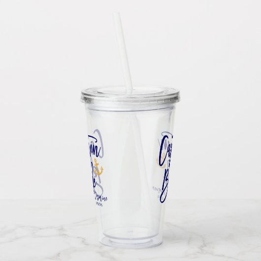 Captain Bruid Nautical Bachelorette-feest  Acryl Drinkbeker (Links)