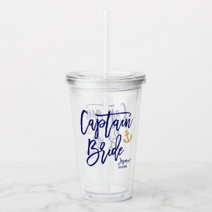 Captain Bruid Nautical Bachelorette-feestje Acryl Drinkbeker