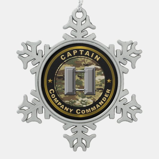 Captain Company Commander Tin Sneeuwvlok Ornament (Voorkant)