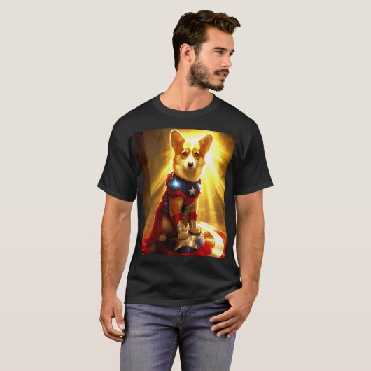 Captain Corgi T-shirt (Voorkant volledig)