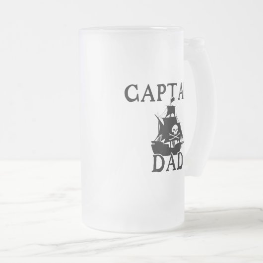 Captain Dad Frosted Glass Mok (Voorkant rechts)