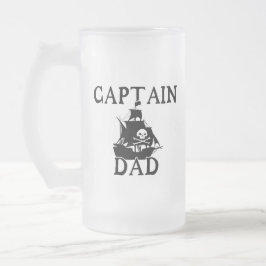 Captain Dad Frosted Glass Mok