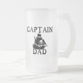 Captain Dad Frosted Glass Mok