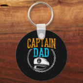 Captain Dad Ship Boat Boating Yacht Father Daddy P Sleutelhanger (Voorkant)