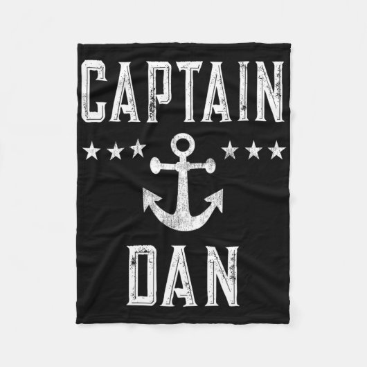 Captain Dan gepersonaliseerde voornaam Boatin Fleece Deken (Voorkant)