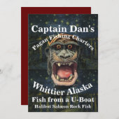 Captain Dan's Pagan Fishing Charters Whittier AK Kaart (Voorkant / Achterkant)