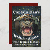 Captain Dan's Pagan Fishing Charters Whittier AK Kaart (Voorkant / Achterkant)