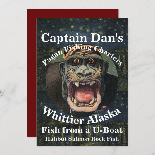 Captain Dan's Pagan Fishing Charters Whittier AK Kaart (Voorkant / Achterkant)