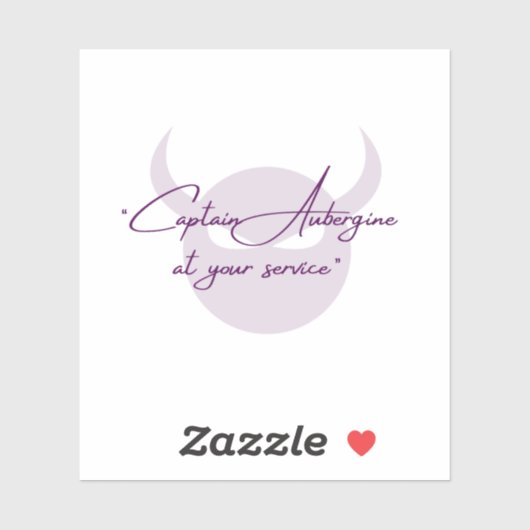 Captain Eggplant Vinyl Sticker (Vel)