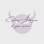 Captain Eggplant Vinyl Sticker (Voorkant)