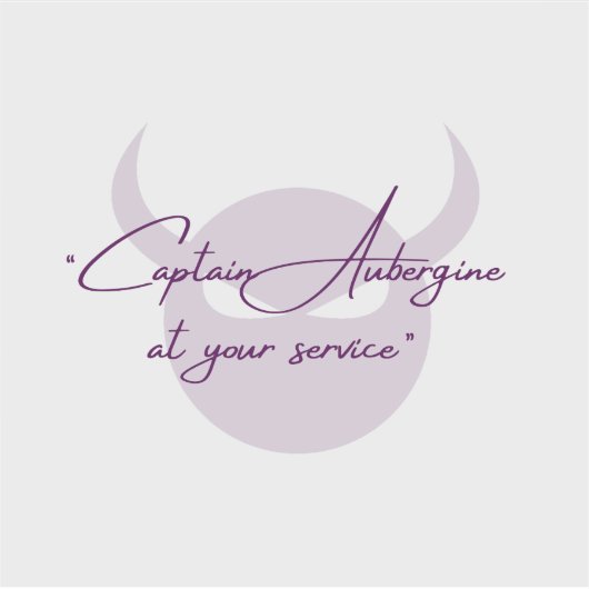 Captain Eggplant Vinyl Sticker (Voorkant)