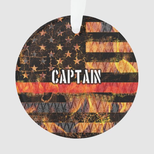Captain Firefighter Flag Ornament (voorkant)