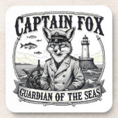 Captain Fox Guardian of Seas Nautical Design Bier Onderzetter (Voorkant)