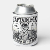 Captain Fox Guardian of Seas Nautical Design Blikjeskoeler (Blikje Voorkant)