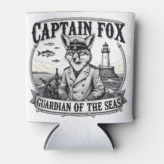 Captain Fox Guardian of Seas Nautical Design Blikjeskoeler (Voorkant)