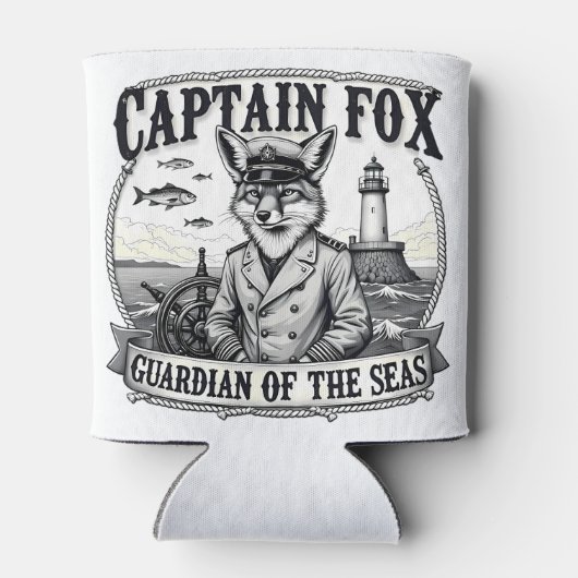 Captain Fox Guardian of Seas Nautical Design Blikjeskoeler (Achterkant)