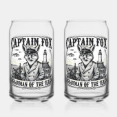 Captain Fox Guardian of Seas Nautical Design Blikvorm Glas (Voorkant)