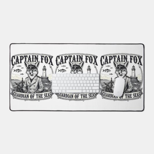 Captain Fox Guardian of Seas Nautical Design Bureaumat (Keyboard & Muis)