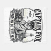 Captain Fox Guardian of Seas Nautical Design Fleece Deken (Voorkant (Horizontaal))