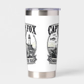 Captain Fox Guardian of Seas Nautical Design Geïsoleerde Drinkbeker (Links)