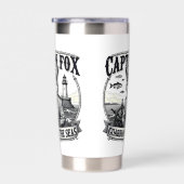 Captain Fox Guardian of Seas Nautical Design Geïsoleerde Drinkbeker (Rechts)