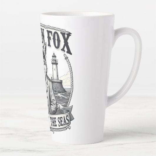 Captain Fox Guardian of Seas Nautical Design Latte Mok (Rechts)
