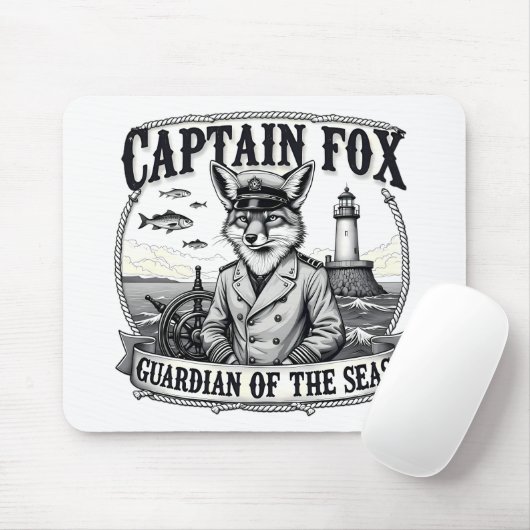 Captain Fox Guardian of Seas Nautical Design Muismat (Met muis)