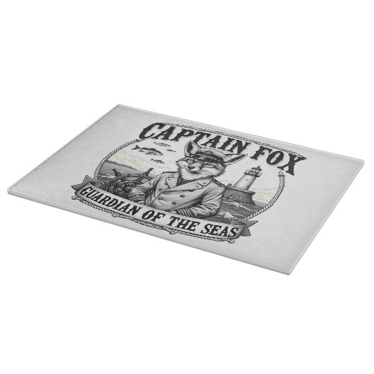 Captain Fox Guardian of Seas Nautical Design Snijplank (Hoek)