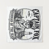 Captain Fox Guardian of Seas Nautical Design Wandkleed (Voorkant (horizontaal))