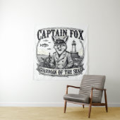 Captain Fox Guardian of Seas Nautical Design Wandkleed (In situ)